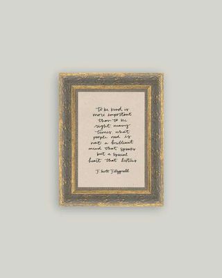 To Be Kind | Vintage Framed Sign 5 x 7”