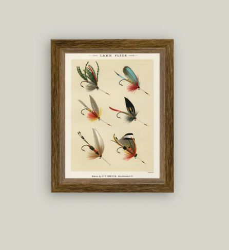 Lake Flies Vintage Antique Style Art Sign