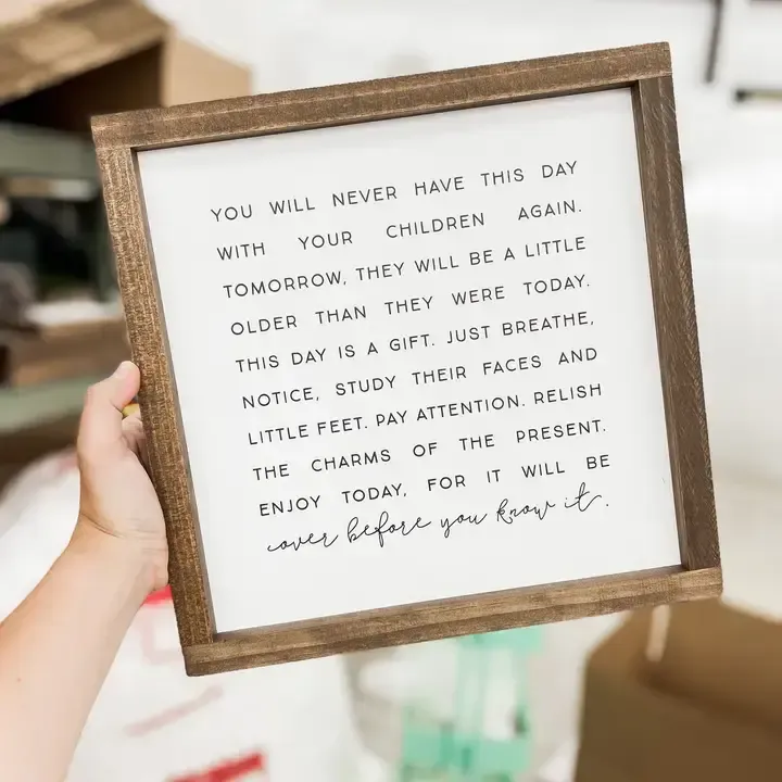 You Will Never Have This Day Wall Art White/Light Oak