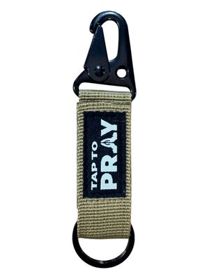 Tap to Pray® Tan Carabiner Keychain