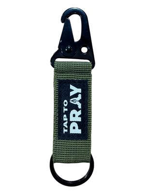Tap to Pray Green Carabiner Keychain