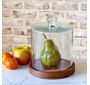Glass Cake Dome Wood Base 8.5”