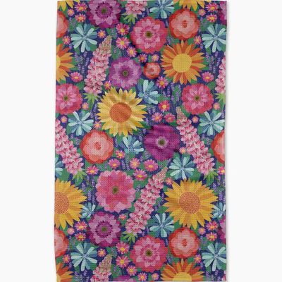 Spring Blooms Geometry Tea Towel