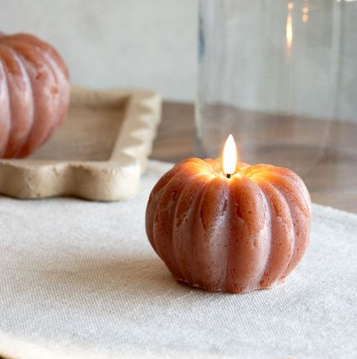 LED Pumpkin Candle 4”