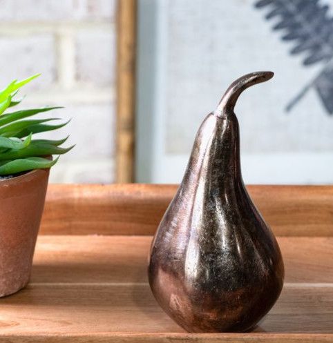 Antique Bronze Deco Pear 5.9”