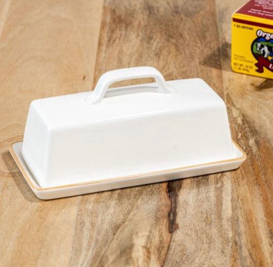 White Ceramic Butter Dish