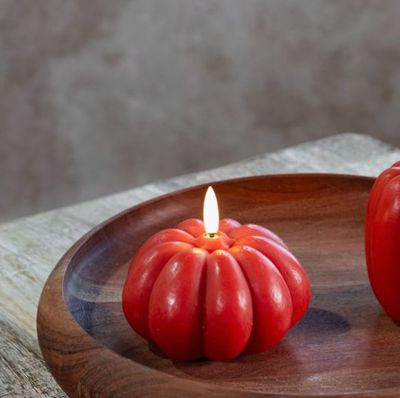 LED Burnt Orange Pumpkin Candle 4”