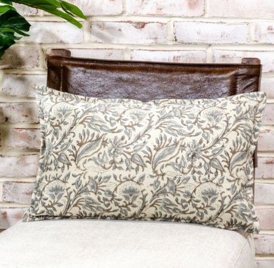 Neutral Floral Pillow 12 x 20