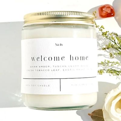 Welcome Home Glass Candle