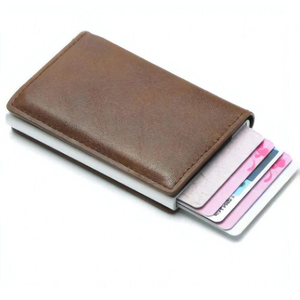 Brown Man Made Leather RFID Wallet