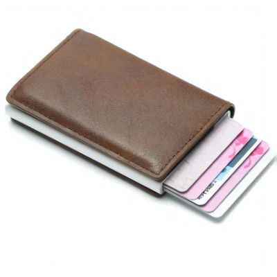 Brown Man Made Leather RFID Wallet