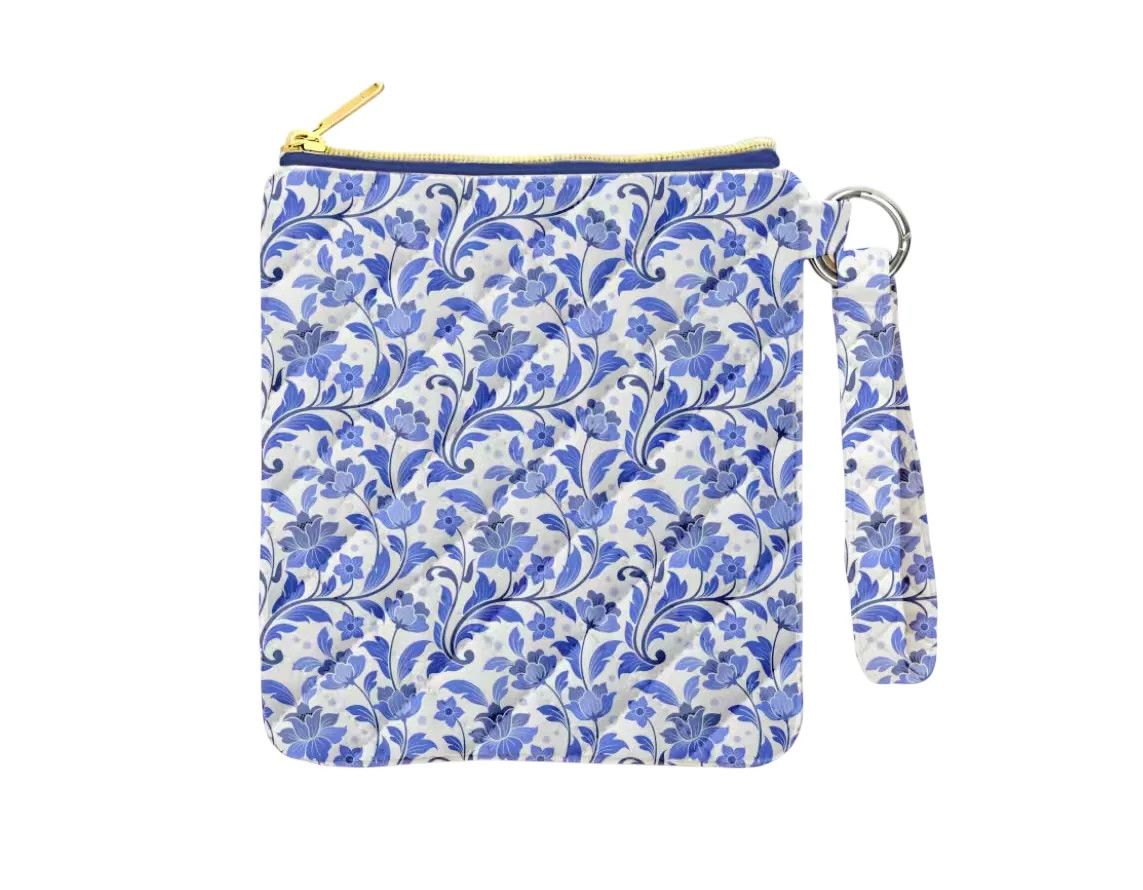 Blue Floral Ereader Bag