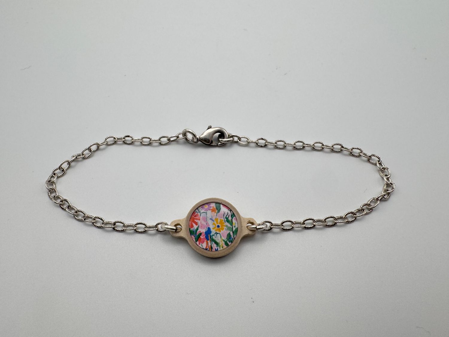 Silver + Wildflowers Cross Bracelet