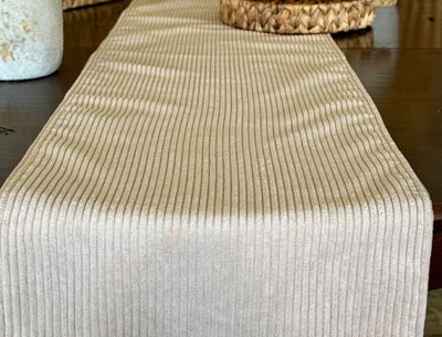 Tan Corduroy Table Runner