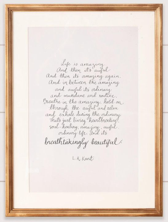 Framed Print - Handwritten Insp. Quote