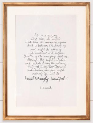 Framed Print - Handwritten Insp. Quote