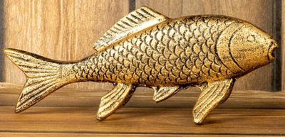 Gold Koi Fish Figurine Lg
