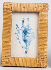 Framed Art - Seashells in Rattan Frame Sm