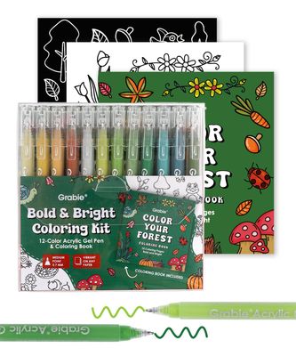 Bold &amp; Bright Coloring Kit - Forest Color