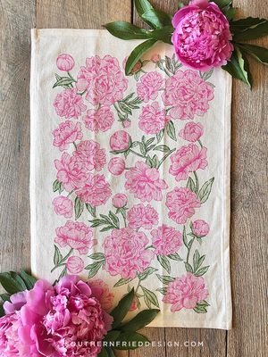 Peony Pattern - Kitchen Towel