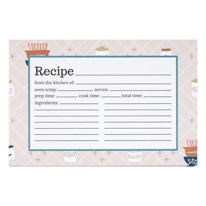 4 x 6 Lily &amp; Val Vintage Bakeware Recipe Cards