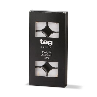 Color Studio Tealight Candles Set of 8 White