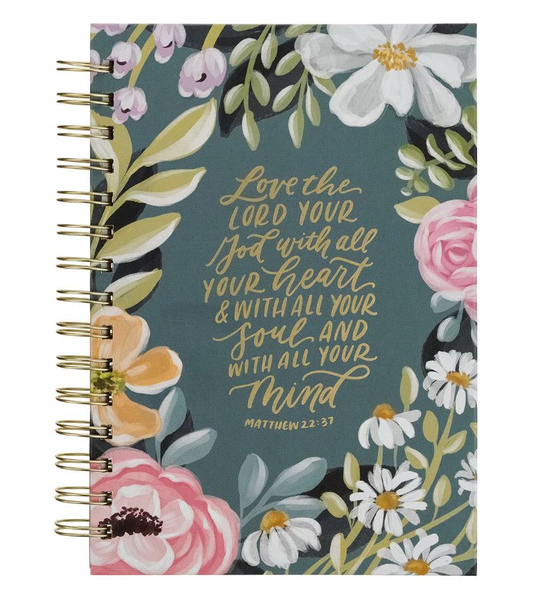 Journal Spiral-bound Teal Floral Love the Lord