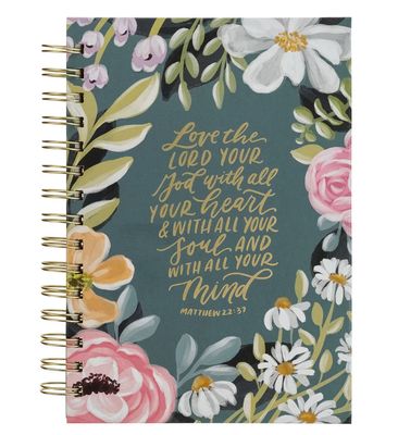 Journal Spiral-bound Teal Floral Love the Lord