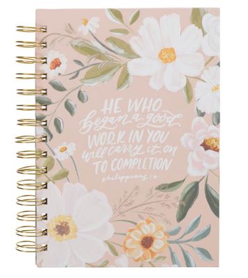 Journal Spiral-bound Beige Floral Good Work in You