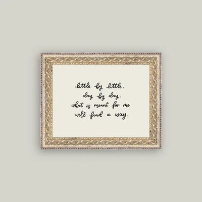 Little By Little  | Vintage Framed Antique Style Sign