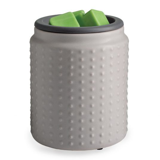 Flip Dish Wax Warmer Gray Hobnail