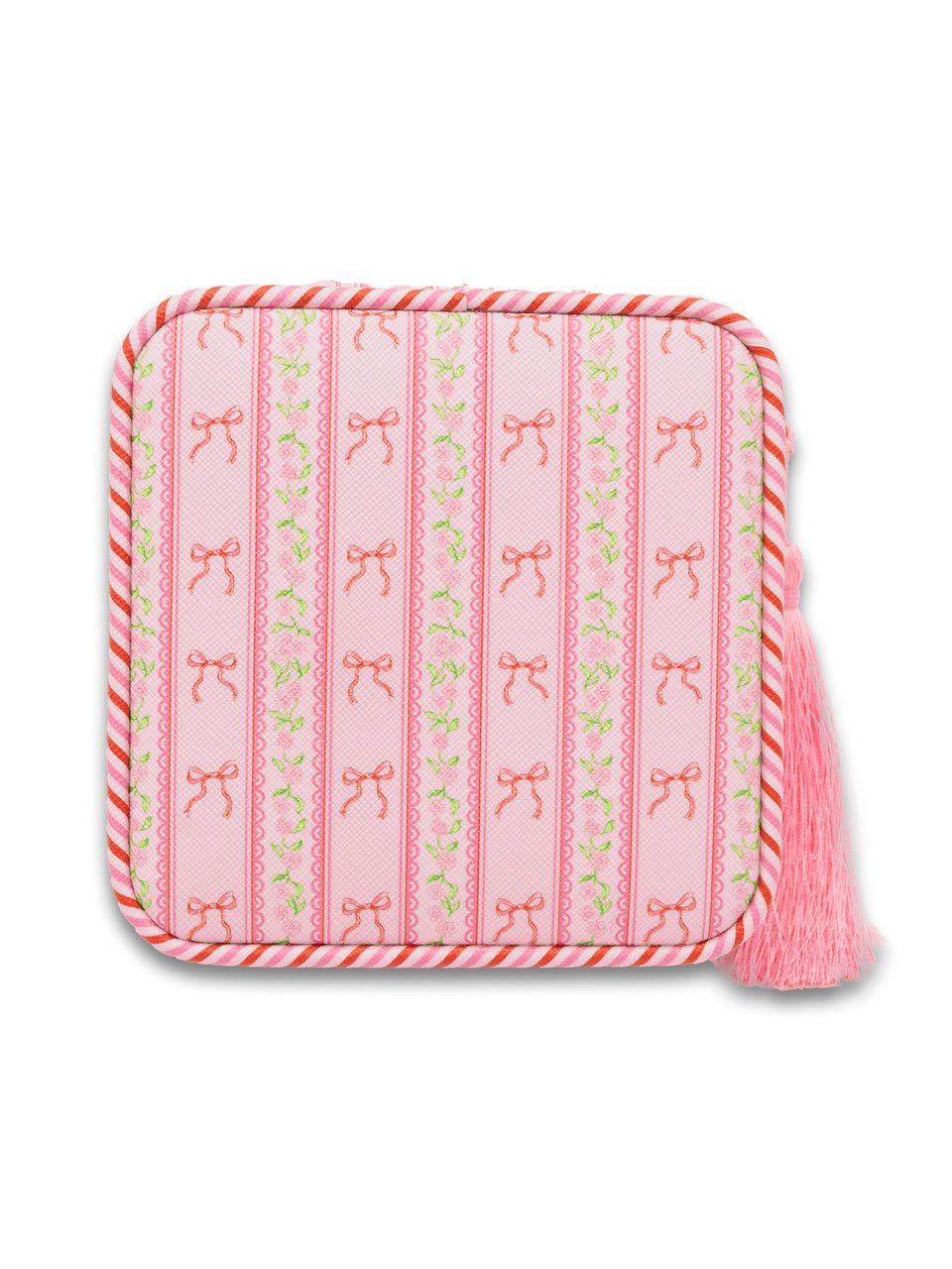 Tassel Jewelry Case, Color: Blush Striped