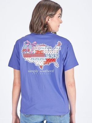 Simply Southern USA Patchwork Tee Americana Apparel 