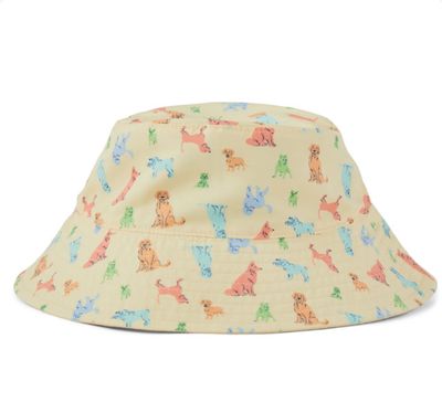 Life is Good Kids Playful Dog Pattern Bucket Hat