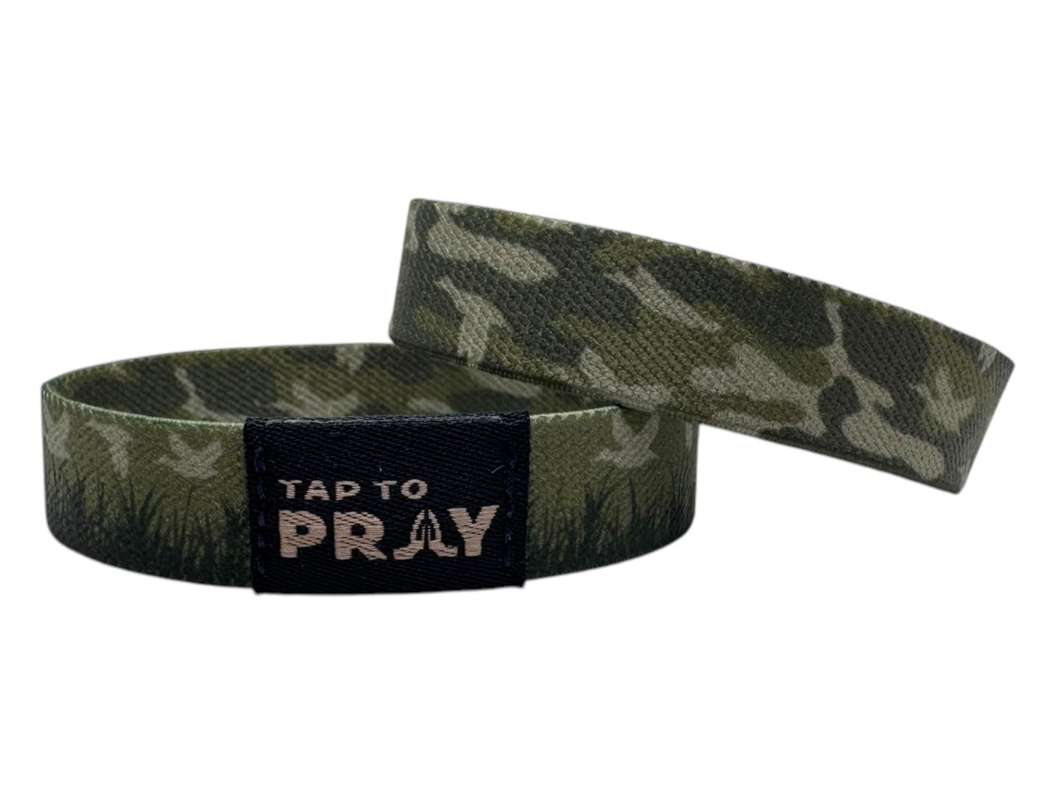 Tap to Pray Waterfowl Camo Wristband, Size: M