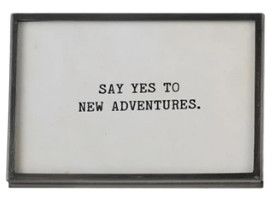 Metal &amp; Glass Frame w/Easel Say Yes