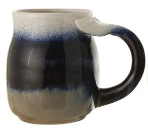 Mug w/Whale Tail Handle Black/White