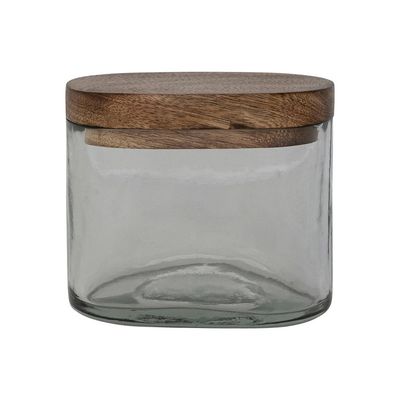 Hand-Blown Glass Jar w/Mango Lid 8 oz