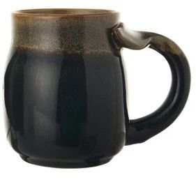Mug w/Whale Tail Handle Black/Brown
