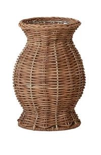 Hand Woven Rattan Vase w/Glass Insert Style 2
