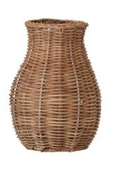 Hand Woven Rattan Vase w/Glass Insert Style 4