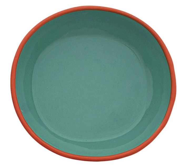 Enameled Dish Orange Rim