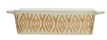 Hand-Stamped Stoneware Baker Orange