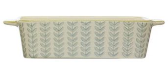 Hand-Stamped Stoneware Baker Blue