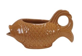 Stoneware Fish Shaped Creamer Orange