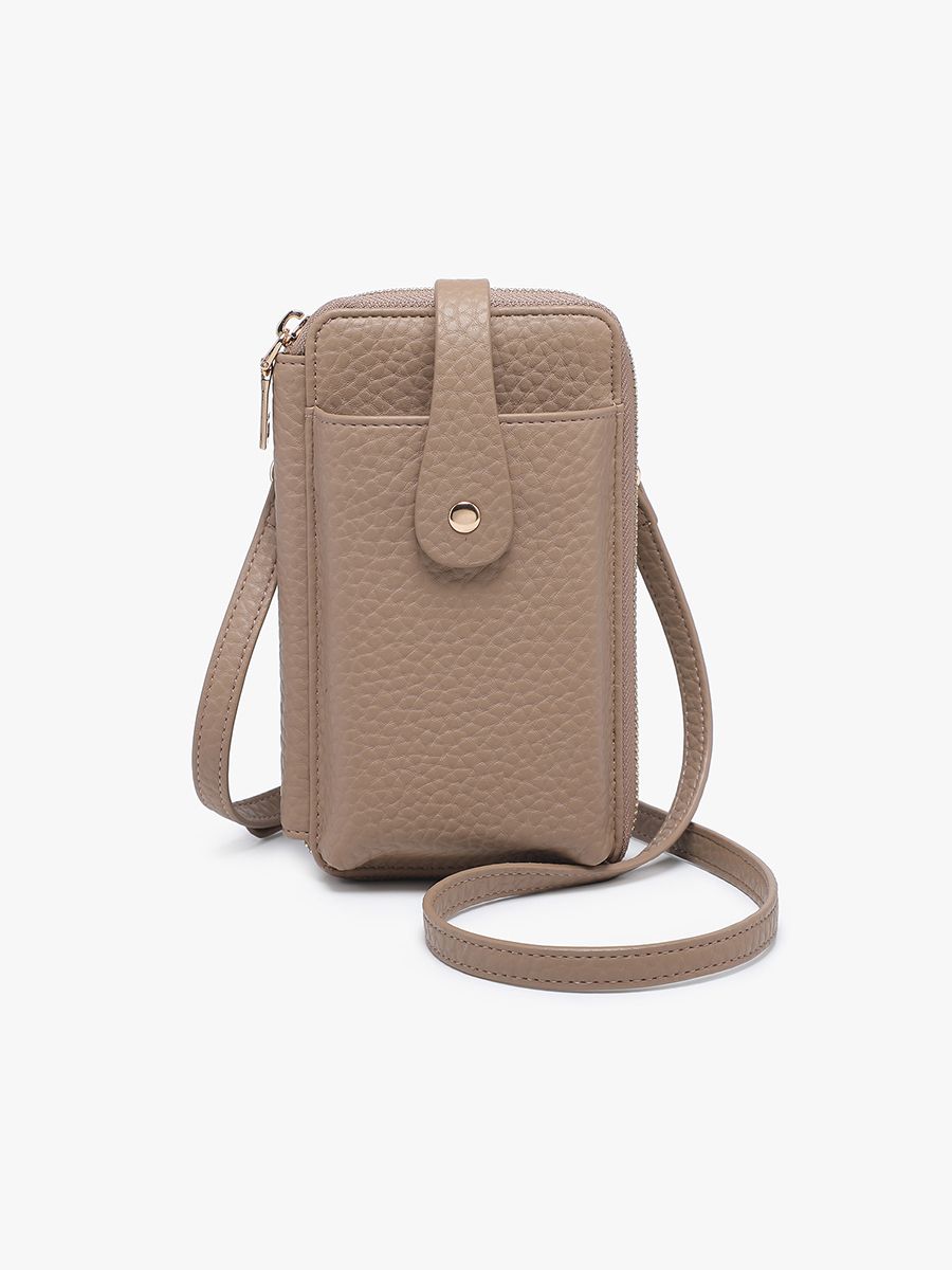 Isla Vegan Wallet Crossbody, Color: Taupe