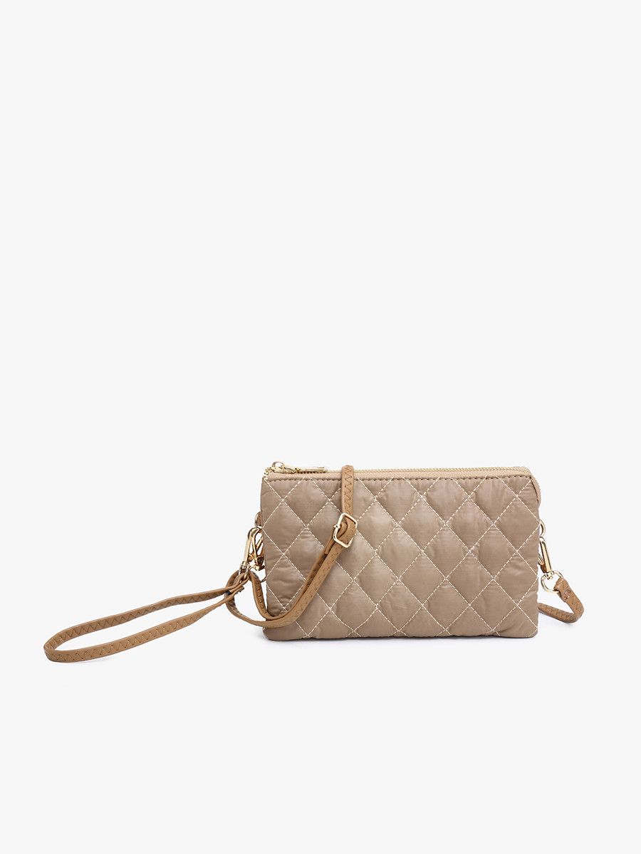 Riley Puffer Crossbody, Color: Taupe