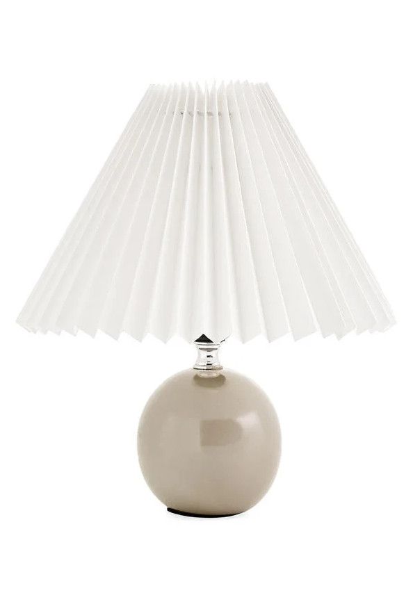 **Table Lamp Ceramic Pleated Shade Taupe