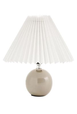 **Table Lamp Ceramic Pleated Shade Taupe