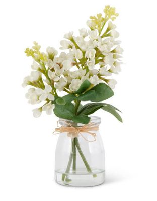 White Lilac In Glass Vase w Faux Water